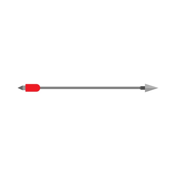 Freccia arco segno tiro con l'arco vettore icona rossa. Concetto arma attrezzature — Vettoriale Stock