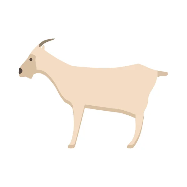 Vista laterale della capra agricoltura allevamento selvatico vettore animale. Silhouett — Vettoriale Stock