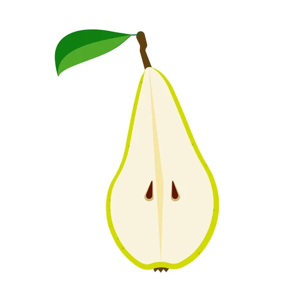 Päron frukt söt färg trädgård jordbruk underteckna vektor. Mat orga — Stock vektor