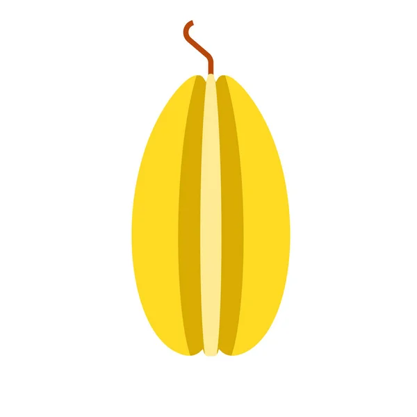 Carambola gul hälsosam orgranic söt växt vektor ikon. Sommar — Stock vektor