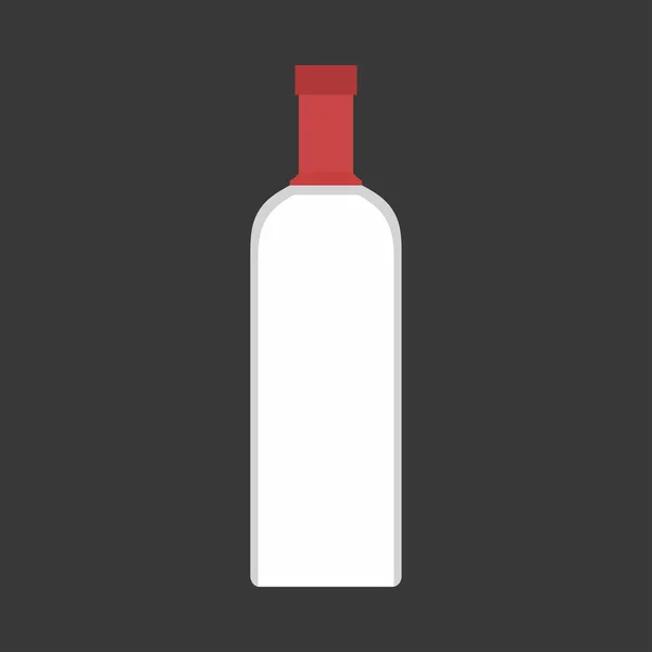 Wodka fles vloeibare pub alcohol close-up vector symbool pictogram. Glas — Stockvector