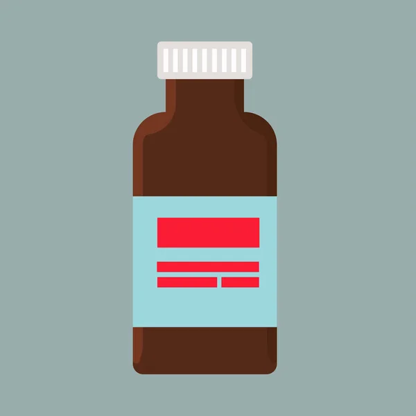 Injection bottle illness care dose vector icon. Antibiotic healt — Stock Vector