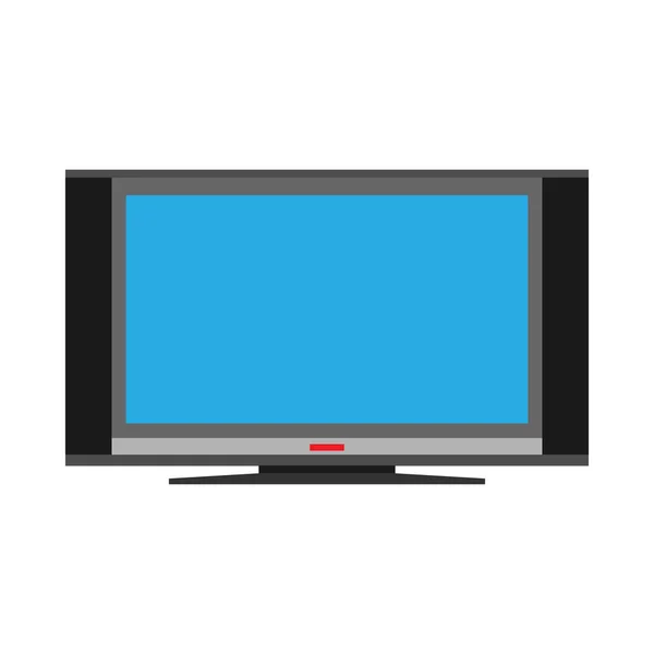 Plasma TV equipo electrónico de entretenimiento vector icono frente v — Vector de stock