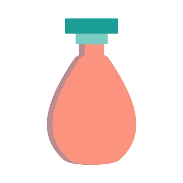 Bouteille de parfum soins cosmétiques récipient liquide vecteur icône plat . — Image vectorielle