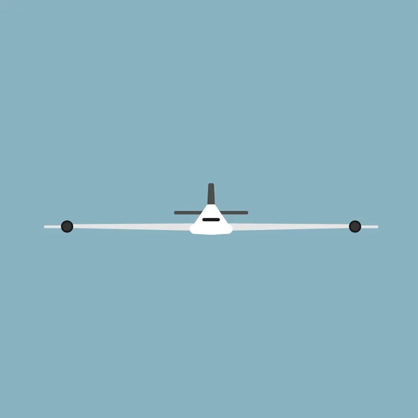 Flugzeug Frontansicht Transport Reisevektorsymbol. Himmelsflugzeug — Stockvektor