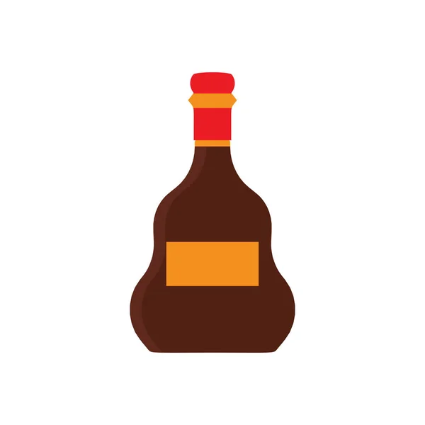 Cognac fles restaurant partij teken vector pictogram. Luxury pub Alco — Stockvector