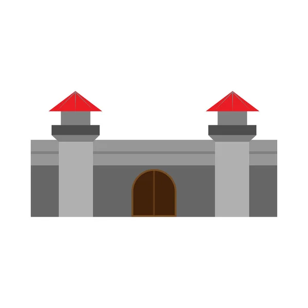 Εικονίδιο διανυσματικού διάνυσμα ιστορίας κάστρου. Εξωτερική πόλη μεσαιωνική φαντασία — Διανυσματικό Αρχείο