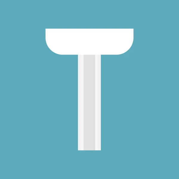 Symbole d'équipement d'évier vue de face icône vectorielle domestique blanche. Contre — Image vectorielle