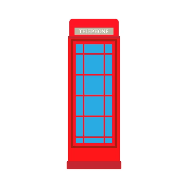 Cabina telefonica rosso business elemento di telecomunicazione icona vettoriale . — Vettoriale Stock