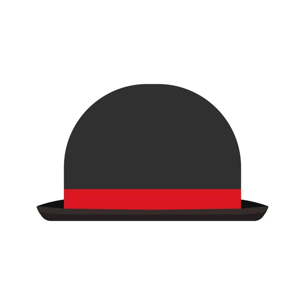 Bowler sombrero clásico accesorio símbolo de la ropa icono del vector. Piso v — Vector de stock