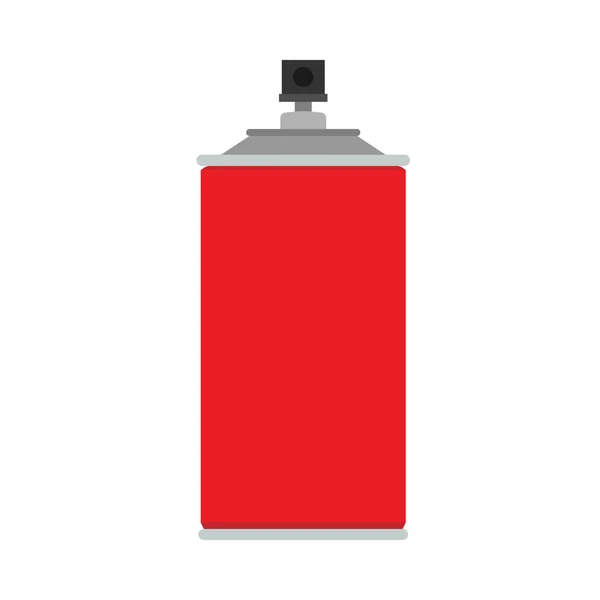 Spray paint can red graffiti aerosol vector icon equipment. Bott — Stock Vector