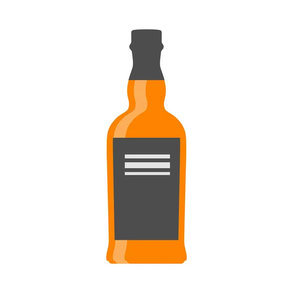 Wiskey bottle beverage liquid party symbol. Cognac glass object — Stock Vector