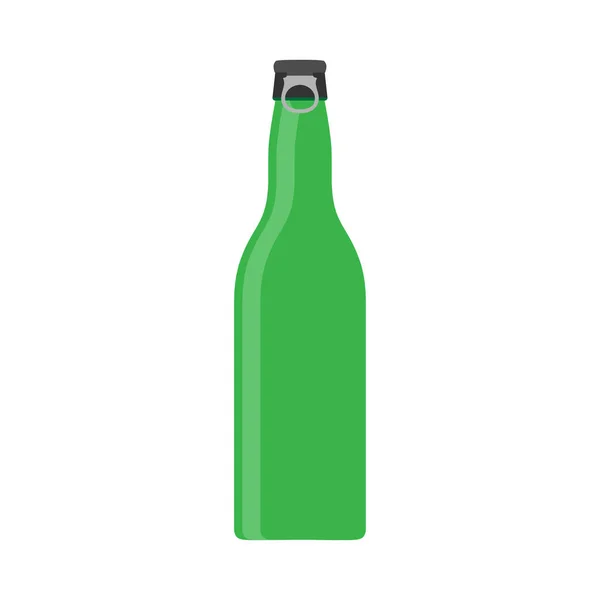 Butelka piwa zielony symbol wektor szkła. Ikona płaskiego alkoholu spożywczego fr — Wektor stockowy