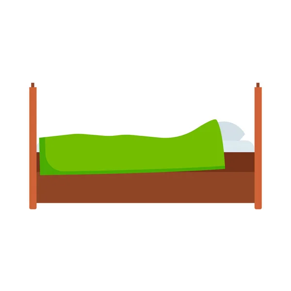 Ikona vektoru zobrazení v posteli pohodlný byt. Lůžkoviny lu — Stockový vektor