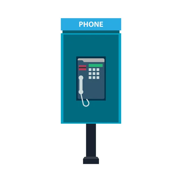 Cabina telefónica señal de llamada icono de vector de tecnología. Moderno cóncavo azul — Archivo Imágenes Vectoriales