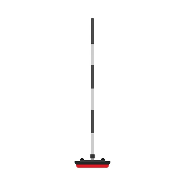 Сurling koště hůl sportovní vybavení klub hra kámen vektor ikona — Stockový vektor