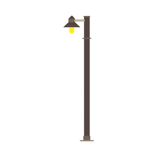 Уличная желтая лампа городской векторный столб освещения. Городские районы — стоковый вектор