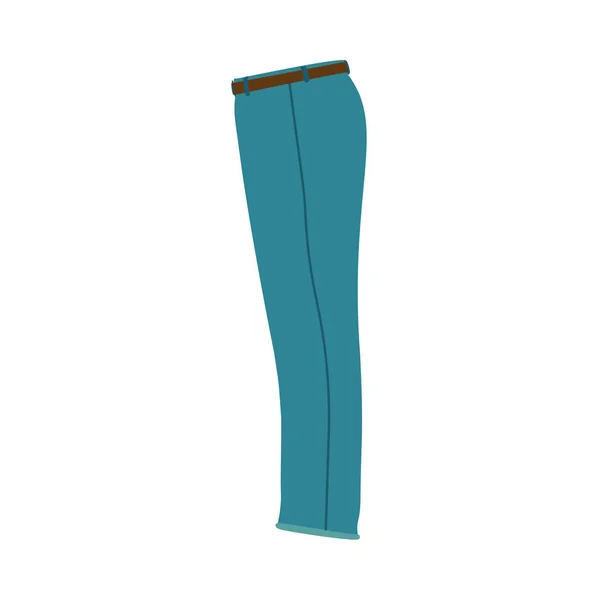 牛仔裤蓝色侧视图矢量图标服装棉材料缝合 — 图库矢量图片