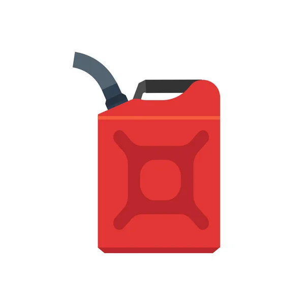 Jerry kann roten Kanister Diesel Griff Flachkrug Vektor-Symbol. p — Stockvektor