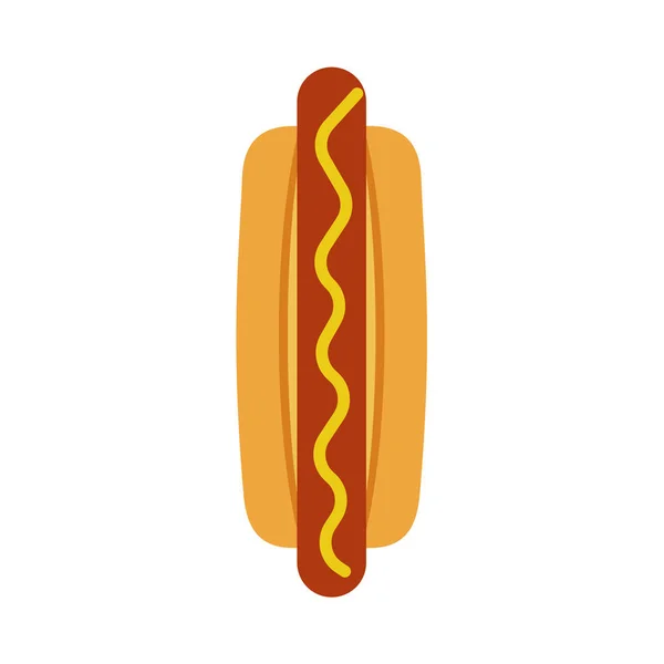 Hot dog dîner malsain délicieux fastfood vue supérieure icône vectorielle — Image vectorielle