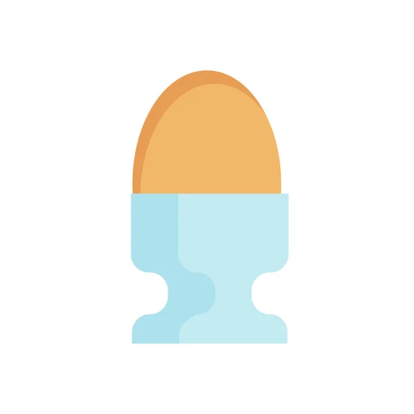 Egg holder brown front view vector icon. Pretty chicken fresh or — Stock Vector