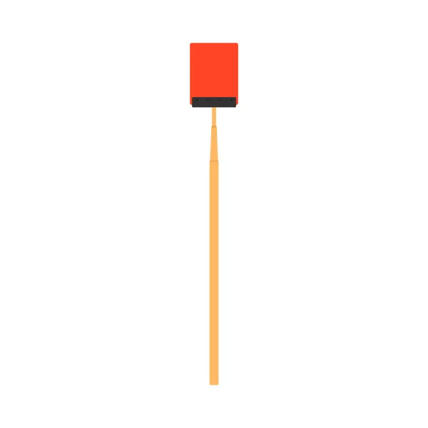 Mosca swatter rojo vector control plaga mosquito vector icono. Plasti. — Vector de stock