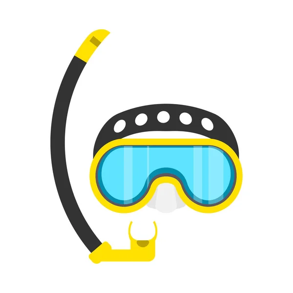Máscara de buceo esnórquel amarillo aventura símbolo vector ic — Vector de stock