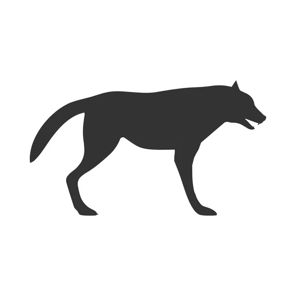 Wolf zwarte vector pictogram zijaanzicht. Silhouet llustratie gevaar — Stockvector