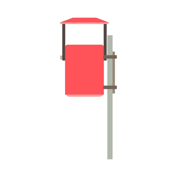 Ordures de rue poubelle rouge environnement réutilisation objet extérieur . — Image vectorielle