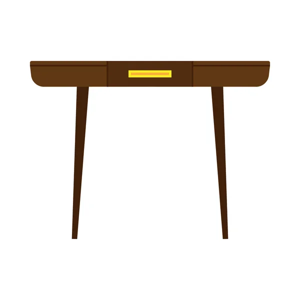 Vektor ikon tabell möbler isolerad vit illustration. Desk de — Stock vektor