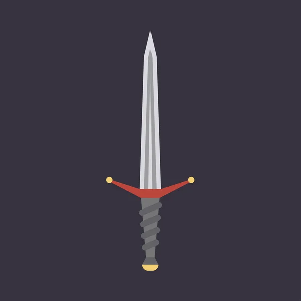 Dague épée illustration arme vecteur icône. Conception de couteau à lame — Image vectorielle