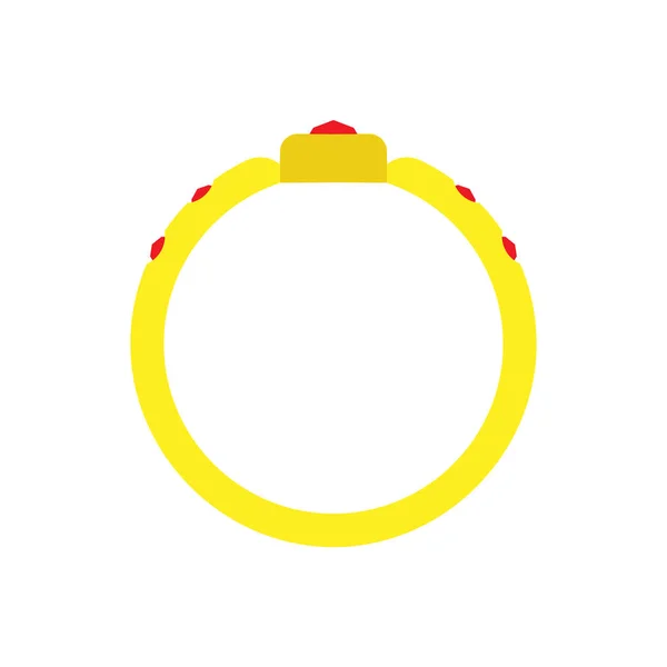 Anello cerchio vettore oro illustrazione icona segno fidanzamento design — Vettoriale Stock