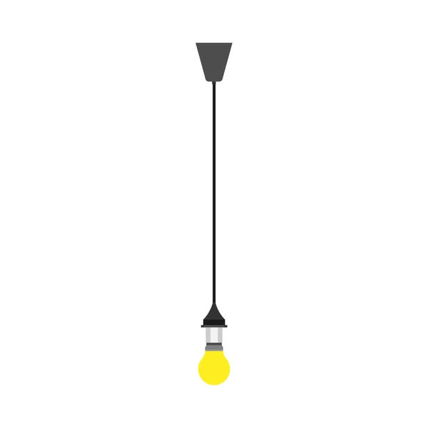 Éclairage d'icône vectorielle suspendue jaune ampoule. Verre léger l — Image vectorielle