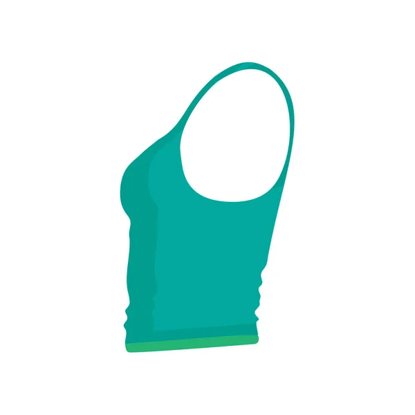 Icône vectorielle veste graphique camisole verte. Maman robe plate prett — Image vectorielle