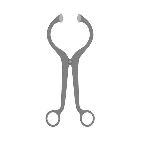 Abrazadera recta instrumento de metal quirúrgico icono de vector de salud. SER — Archivo Imágenes Vectoriales