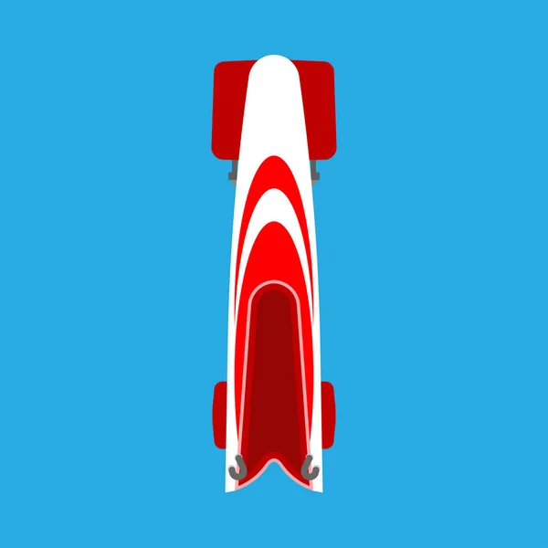 Bobinado o bobsleigh trineo rojo vista superior vector icono plano. Invierno — Vector de stock