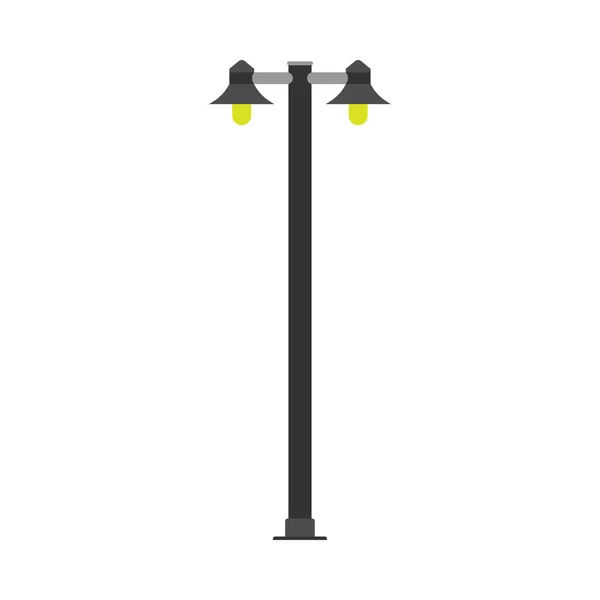Lamp post street architecture power light vector icon. Pole ener — Stock Vector