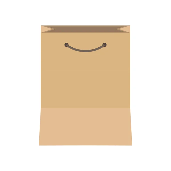 Papieren zak verpakking geïsoleerde Business Brown object vector pictogram. — Stockvector