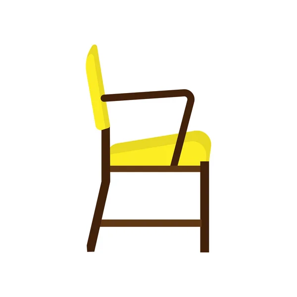 Armchair side view furniture vector icon illustration isolated. — Stock Vector