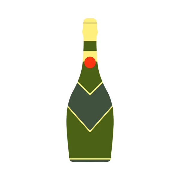 Вектор украшения бутылки шампанского зеленый праздничный напиток — стоковый вектор