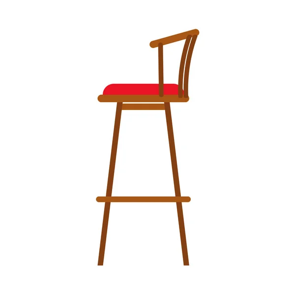 Stuhl Küche Seitenansicht innen flache Gerät Vektor-Symbol. Heimat — Stockvektor