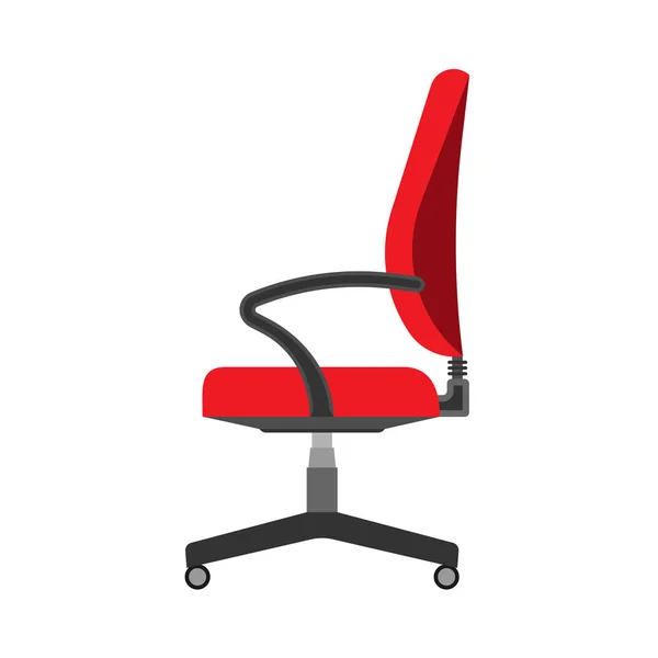 Сomputer chair office style side view vector icon. Indoor comfo — Stock Vector