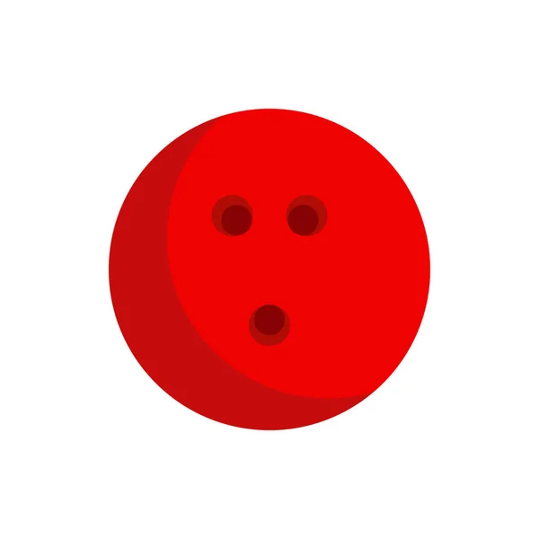 Bowling ball red activity recreation sphere flat vector icon gam