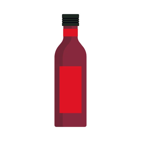 Алкогольная бутылка векторная икона питьевого иллюстрационного стекла. Напиток... — стоковый вектор