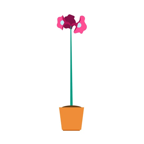Florero floral jardinería elemento decorativo icono del vector. Verde — Vector de stock