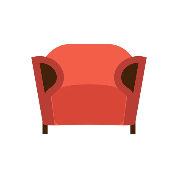 Armchair front view furniture vector icon illustration isolated. — Stock Vector