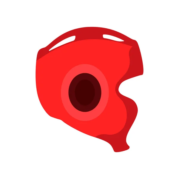 Casco da boxe simbolo piatto vista laterale pittogramma. Protezione rosso gy — Vettoriale Stock