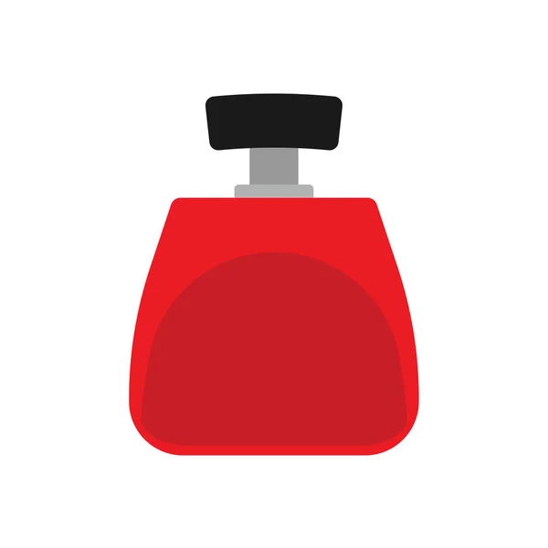 Bouteille de parfum soins cosmétiques récipient liquide vecteur icône plat . — Image vectorielle