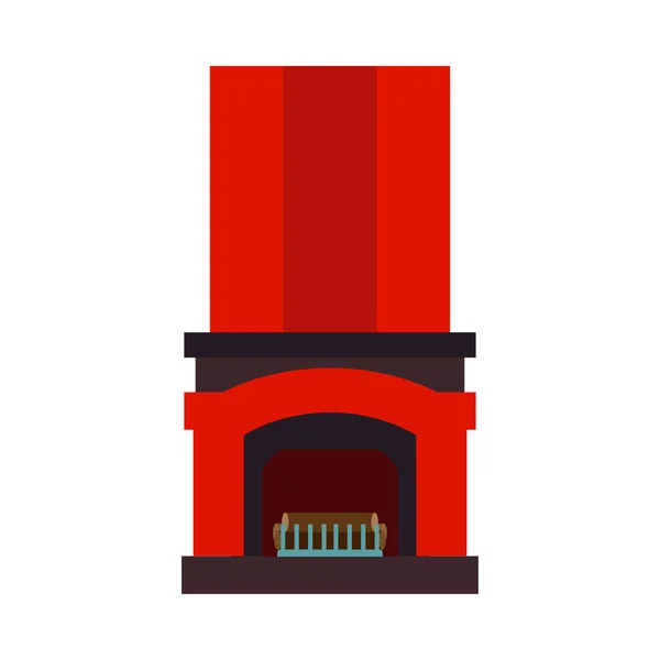 暖炉の正面ビューベクトルアイコン熱炎伝統的。ホーム vi — ストックベクタ