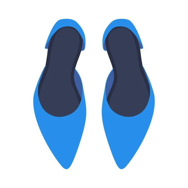 Ψηλό τακούνι μπλε όμορφα παπούτσια ποδιών φορούν. Γυναικεία μοντέρνα περούκα — Διανυσματικό Αρχείο